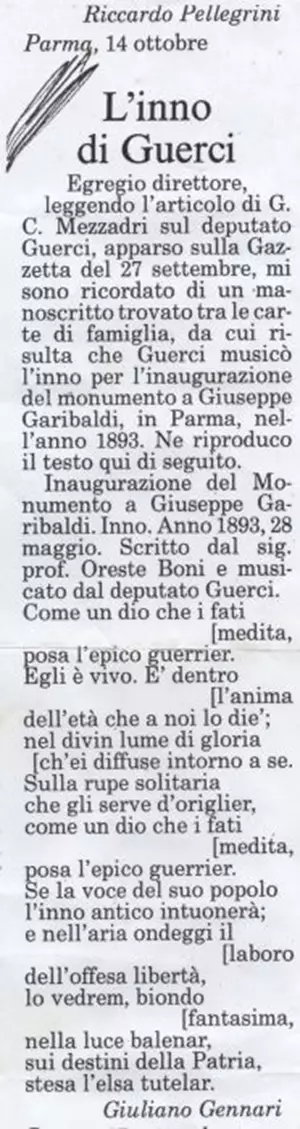 Pellegrini Riccardo su Gazzetta di Parma